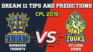BAR vs SLZ Dream11 Team CPL 2019 – Cricket Prediction Tips For Today’s T20 Match Barbados Tridents vs ST Lucia Zouks at Gros Islet